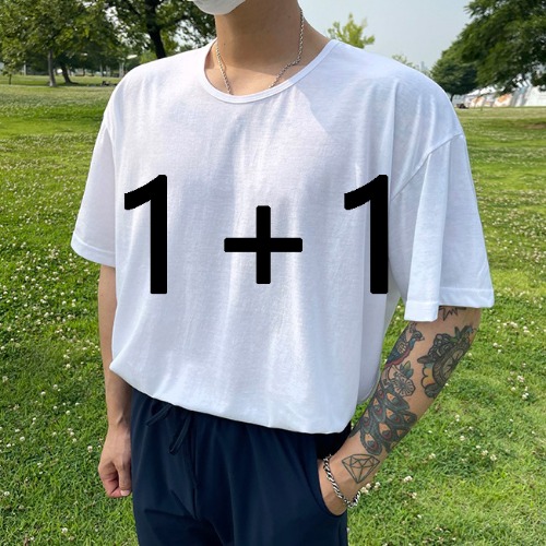 1+1 심플 베이직 U넥 티셔츠 (6COLOR)